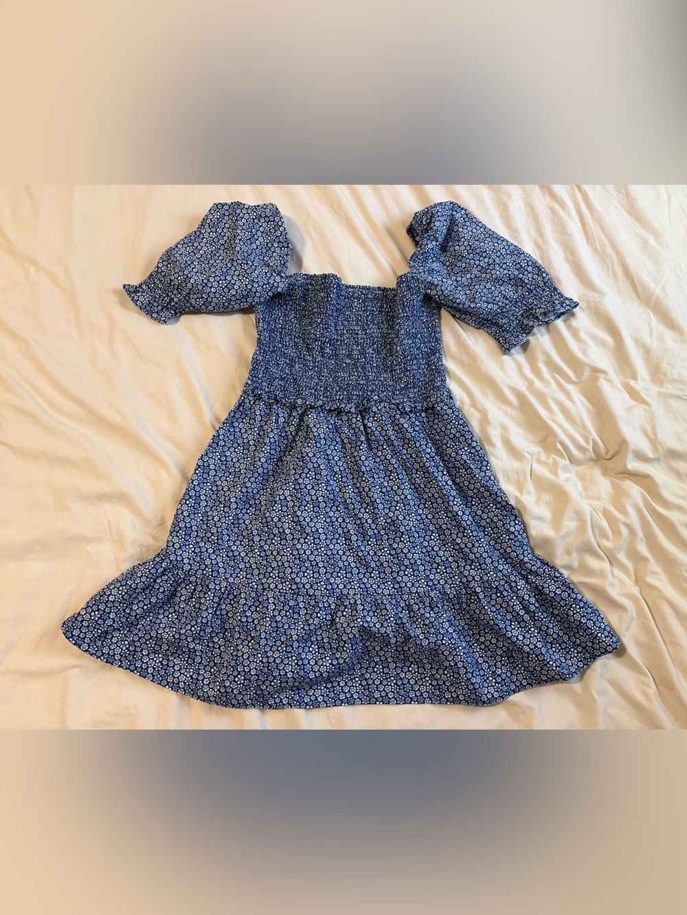 Wilfred Blue Floral Puff Sleeve Dress